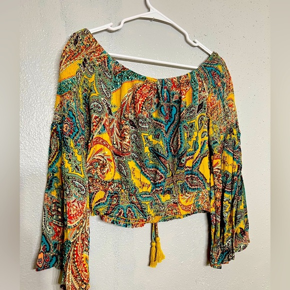 Band of Gypsy Off-Shoulder Top - Multicolor, very pretty NWT size Large casual - Picture 1 of 5